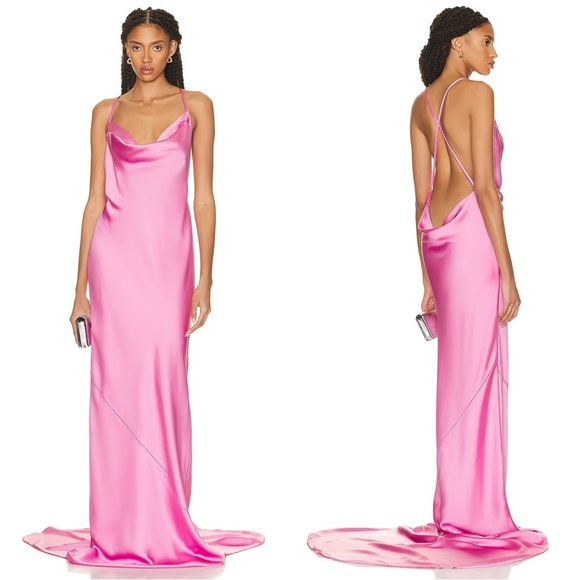 NORMA KAMALI Cross Back Bias Gown - Picture 1 of 6